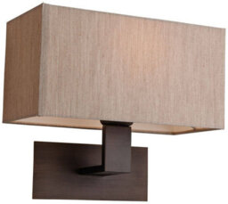 Luminosa Lighting Luminosa Prince 1 Light Single Indoor Wall Light Bronze, Oyster Shade, E27 - thumbnail 1