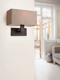 Luminosa Lighting Luminosa Prince 1 Light Single Indoor Wall Light Bronze, Oyster Shade, E27 - thumbnail 2
