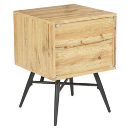 Beliani Bedside Table In Light Brown Mdf With 2 Open Shelves - Compact Freestanding Bedside Table For Bedroom Storage - thumbnail 5