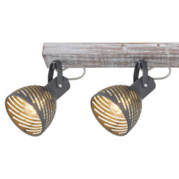 Luminosa Lighting Luminosa Mori Ceiling Spotlight Bar Antique White Whitewashed 3X E27 - thumbnail 5