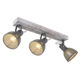 Luminosa Lighting Luminosa Mori Ceiling Spotlight Bar Antique White Whitewashed 3X E27
