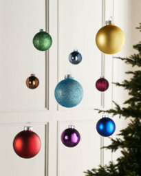 Werchristmas Set Of 24 6 Cm Multicolour Glass Christmas Tree Baubles - thumbnail 2