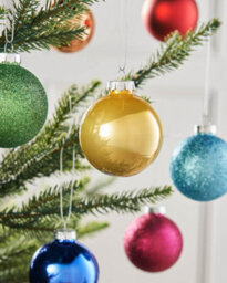 Werchristmas Set Of 24 6 Cm Multicolour Glass Christmas Tree Baubles - thumbnail 3