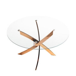 Angel Cerda Round Dining Table Tempered Glass And Pink Steel - thumbnail 7