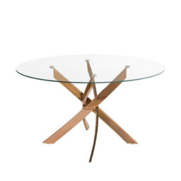 Angel Cerda Round Dining Table Tempered Glass And Pink Steel - thumbnail 6