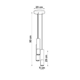 Sollux Lighting Loopez Steel Black/copper 3P Light Classic Pendant Ceiling Light - thumbnail 4