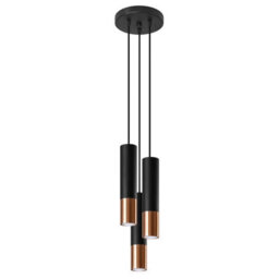 Sollux Lighting Loopez Steel Black/copper 3P Light Classic Pendant Ceiling Light - thumbnail 3