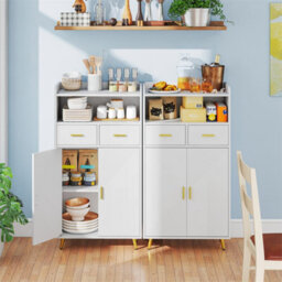 2 Door Buffet Sideboard Kitchen Storage Cabinet With 2 Doors White - thumbnail 5