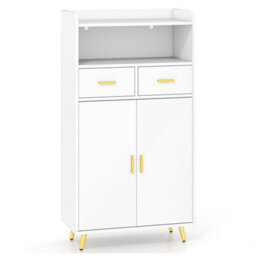 2 Door Buffet Sideboard Kitchen Storage Cabinet With 2 Doors White - thumbnail 1