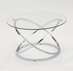 Aspect Furniture Monarch Clear Glass Round Coffee Table Chrome Base - thumbnail 2