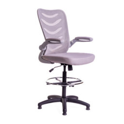 Merlin Draughtsman Chair With Grey Fabric Seat - thumbnail 1