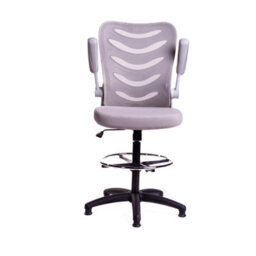 Merlin Draughtsman Chair With Grey Fabric Seat - thumbnail 4