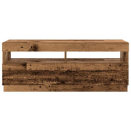 Berkfield Tv Cabinet With Led Lights Old Wood 300X35X40 Cm Engineered Wood - thumbnail 7
