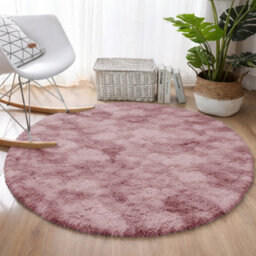 Aspire Homeware Non-Slip Tie Dye Pink Shaggy Rug Soft Fluffy Washable, Round Living Area And Bedroom Rug, (L)120Cm X (W)120Cm - thumbnail 6