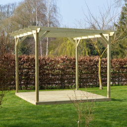 Rutland County Garden Furniture Garden Pergola And Decking Kit - Wood - L300 X W300 X H270 Cm - Light Green - thumbnail 2