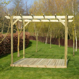 Rutland County Garden Furniture Garden Pergola And Decking Kit - Wood - L300 X W300 X H270 Cm - Light Green - thumbnail 5