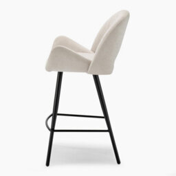 Furniturebox Uk 2X Layla Cream Fabric Bar Chairs - thumbnail 5