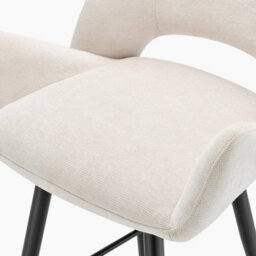 Furniturebox Uk 2X Layla Cream Fabric Bar Chairs - thumbnail 7