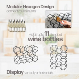 Divchi Wine Rack Bottle Holder No Need Assembly Modern Metal Wire Wine Storage For Countertop Table Top Coffee Bar Kitchen - thumbnail 6