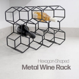 Divchi Wine Rack Bottle Holder No Need Assembly Modern Metal Wire Wine Storage For Countertop Table Top Coffee Bar Kitchen - thumbnail 4
