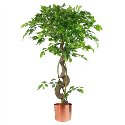 Leaf Large Artificial Japanese Fruticosa Ficus Tree Copper 120Cm 4Ft Realistic Botanik - image 1