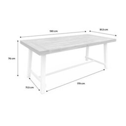 Acacia Wood And Steel Table Indoor/outdoor Light Wood - Sweeek - thumbnail 6