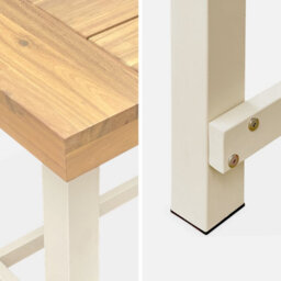 Acacia Wood And Steel Table Indoor/outdoor Light Wood - Sweeek - thumbnail 5