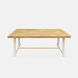 Acacia Wood And Steel Table Indoor/outdoor Light Wood - Sweeek - thumbnail 4