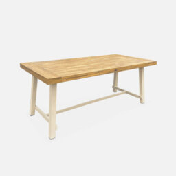 Acacia Wood And Steel Table Indoor/outdoor Light Wood - Sweeek - thumbnail 3