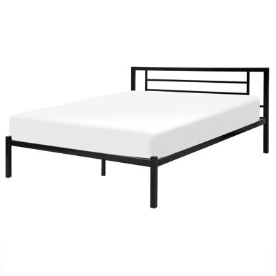 Beliani Bed Metal Cusset 160 X 200 Cm (Eu King Size) Black - image 1