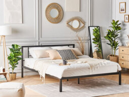 Beliani Bed Metal Cusset 160 X 200 Cm (Eu King Size) Black - thumbnail 2