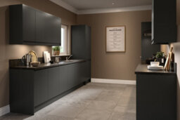 Kitchen Kit Larder Tall Unit 300mm W/ J-Pull Cabinet Door - Ultra Matt Graphite - thumbnail 2