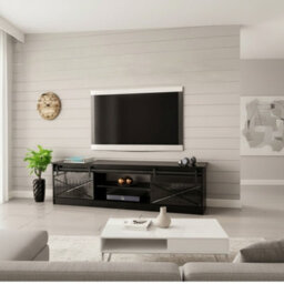 Granero Black Tv Cabinet Modern Black Gloss Living Room Entertainment Unit