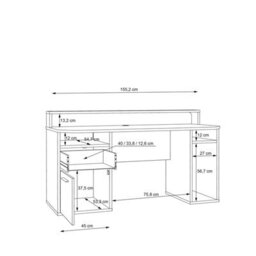 Wyld Haus Valencia White Gaming Desk With Led Strip Lighting And Storage - thumbnail 9
