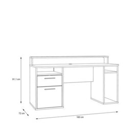 Wyld Haus Valencia White Gaming Desk With Led Strip Lighting And Storage - thumbnail 8