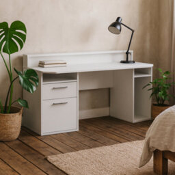 Wyld Haus Valencia White Gaming Desk With Led Strip Lighting And Storage - thumbnail 2