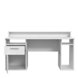 Wyld Haus Valencia White Gaming Desk With Led Strip Lighting And Storage - thumbnail 6