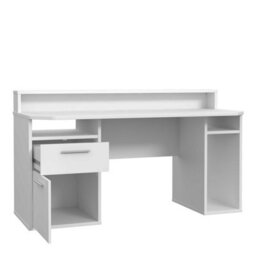 Wyld Haus Valencia White Gaming Desk With Led Strip Lighting And Storage - thumbnail 7