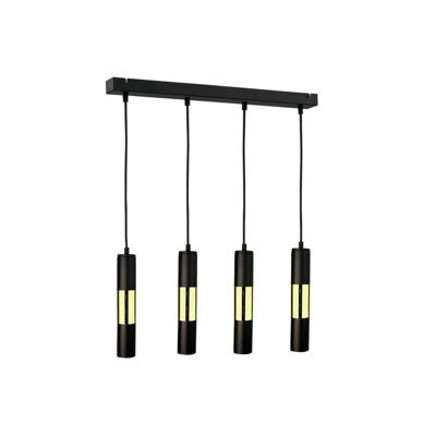 Luminosa Lighting Luminosa Magnum Bar Pendant Ceiling Light Black, Gold, 60Cm, 4X Gu10