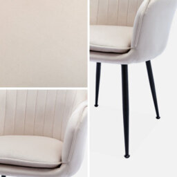 Sweeek - Pair Of Accent Velvet Armchairs With Metal Legs White 57X59X84.5 Cm - Shella Velvet - thumbnail 4