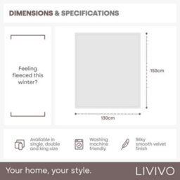 Livivo Single Fleece Blanket - Urban Chic - thumbnail 9