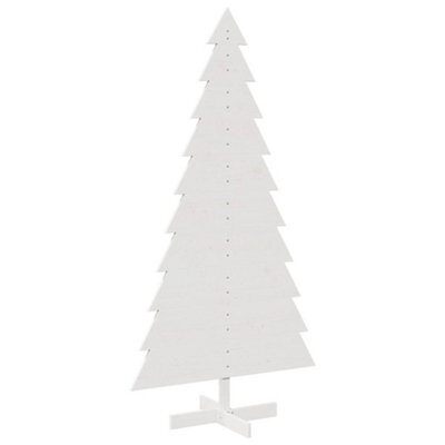 Berkfield Versatile Wooden Christmas Tree For Decoration White 180 Cm Solid Wood Pine - image 1