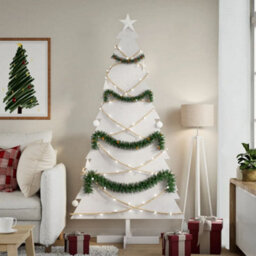 Berkfield Versatile Wooden Christmas Tree For Decoration White 180 Cm Solid Wood Pine - thumbnail 2