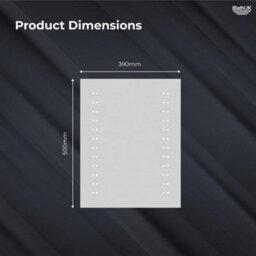 Ibathuk Vega Wall Mounted Led Illuminated Bathroom Mirror, Modern Rectangular Battery Powered Mirror With White Lights, 390X500mm - thumbnail 5