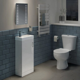 Ibathuk Vega Wall Mounted Led Illuminated Bathroom Mirror, Modern Rectangular Battery Powered Mirror With White Lights, 390X500mm - thumbnail 4