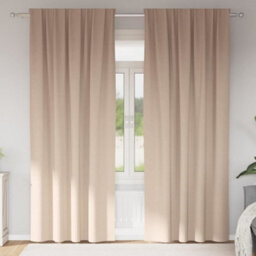 Berkfield Curtains With Curtains 2 Pcs Taupe 260 X 140 Cm Polyester