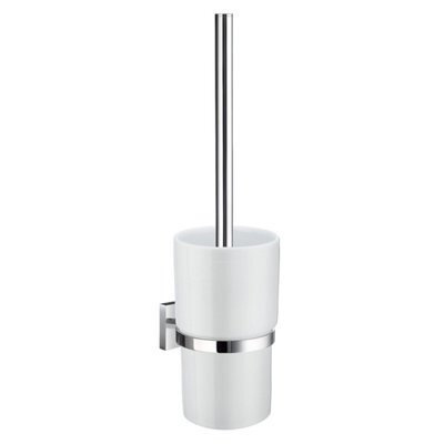 Smedbo Wall Mounted Toilet Brush And Porcelain Container