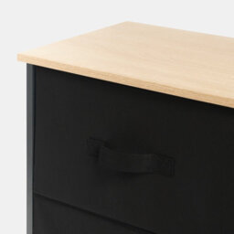 OHS Brooklyn 6 Chest Of Canvas Drawers Storage Organiser With Wood Top - thumbnail 6