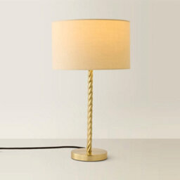 Valuelights Maura Cream Shade Brushed Gold Twist Table Lamp - thumbnail 3