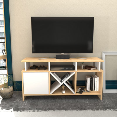 Decorotika Auburn Tv Stand Tv Unit For Tv's Up To 47 Inch Oak And White - image 1
